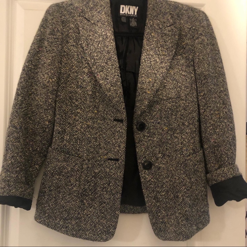 DKNY Vintage Multicolored Tweed Blazer